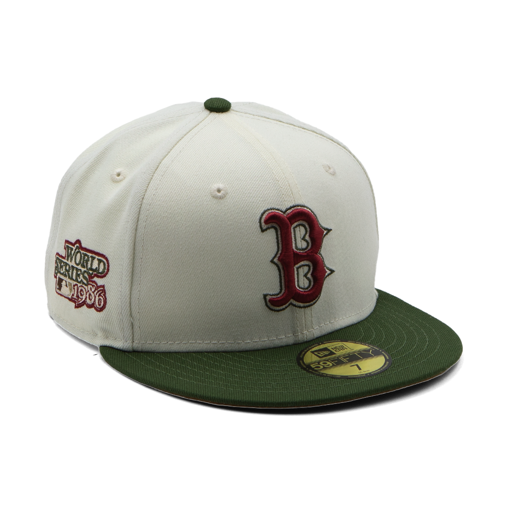 KTZ - Men's Boston Red Sox '86 World Series Patch 'Cream' Hat - Green
