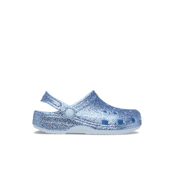 Kids Classic Chunky Glitter Clog 'Blue Frost'