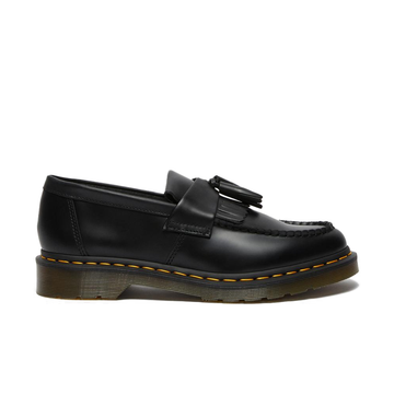 Adrian Yellow Stitch Leather Tassel Loafers 'Black'