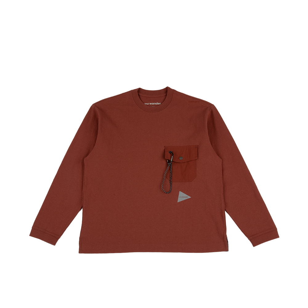 and Wander Heavy Cotton Pocket LS Tee 'Red' – TAKOUT®