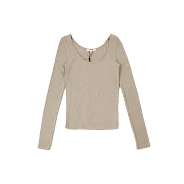 Classic Scoop Long Sleeve 'Dune Rib'