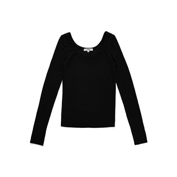 Classic Scoop Long Sleeve 'Vintage Black Rib'