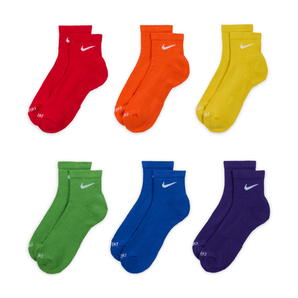 Nike Everyday Plus Cushioned Training Ankle Socks 6 Pairs Multi Color T KOUT NY