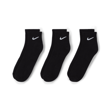 Everyday Cushioned Training Ankle Socks (3 Pairs) 'Black/White'