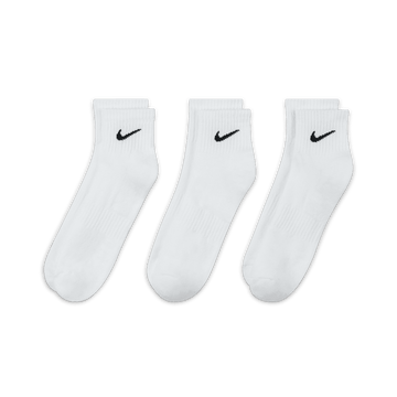 Everyday Cushioned Training Ankle Socks (3 Pairs) 'White/Black'