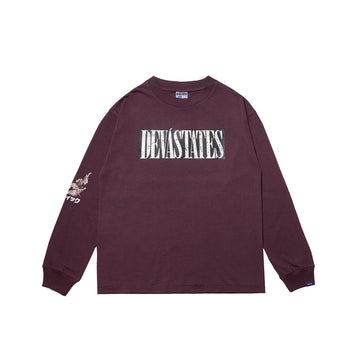 GUERRE Long-sleeve GFX Retro Tee 'Burgundy'