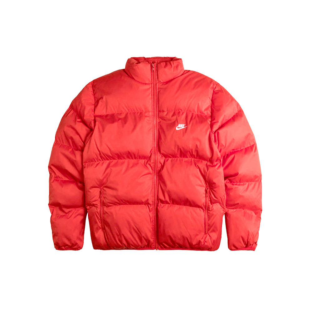 Nike red padded jacket with deals hood
