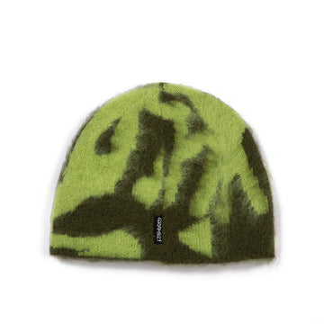 Mohair Burly Runningman Beanie 'Chartreuse'