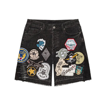 Patchwork Denim Shorts V2 'Black'