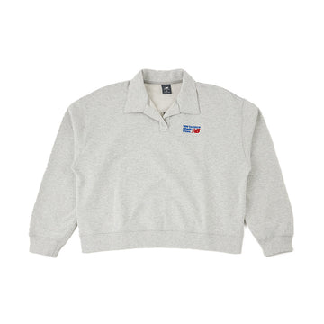 French Terry Polo Sweatshirt 'Ash Heather'