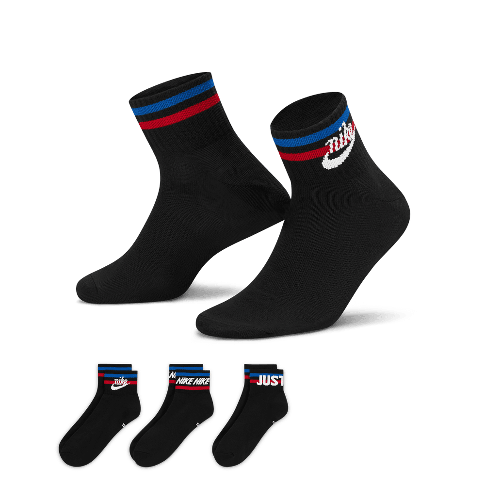 U Everyday Essential Socks 3-Pack 'Black White'