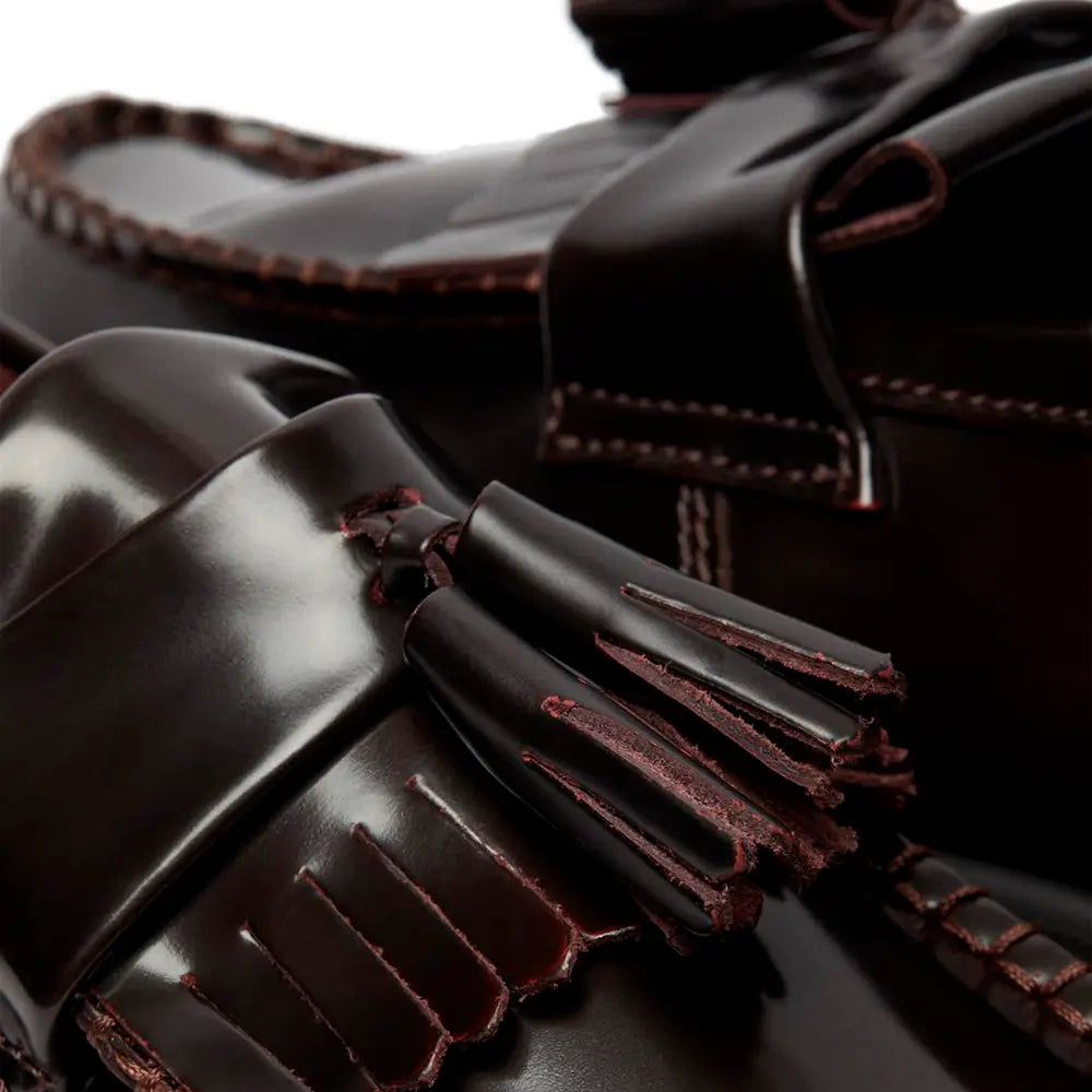 Adrian Arcadia Leather Tassel Loafers 'Cherry Red Arcadia'