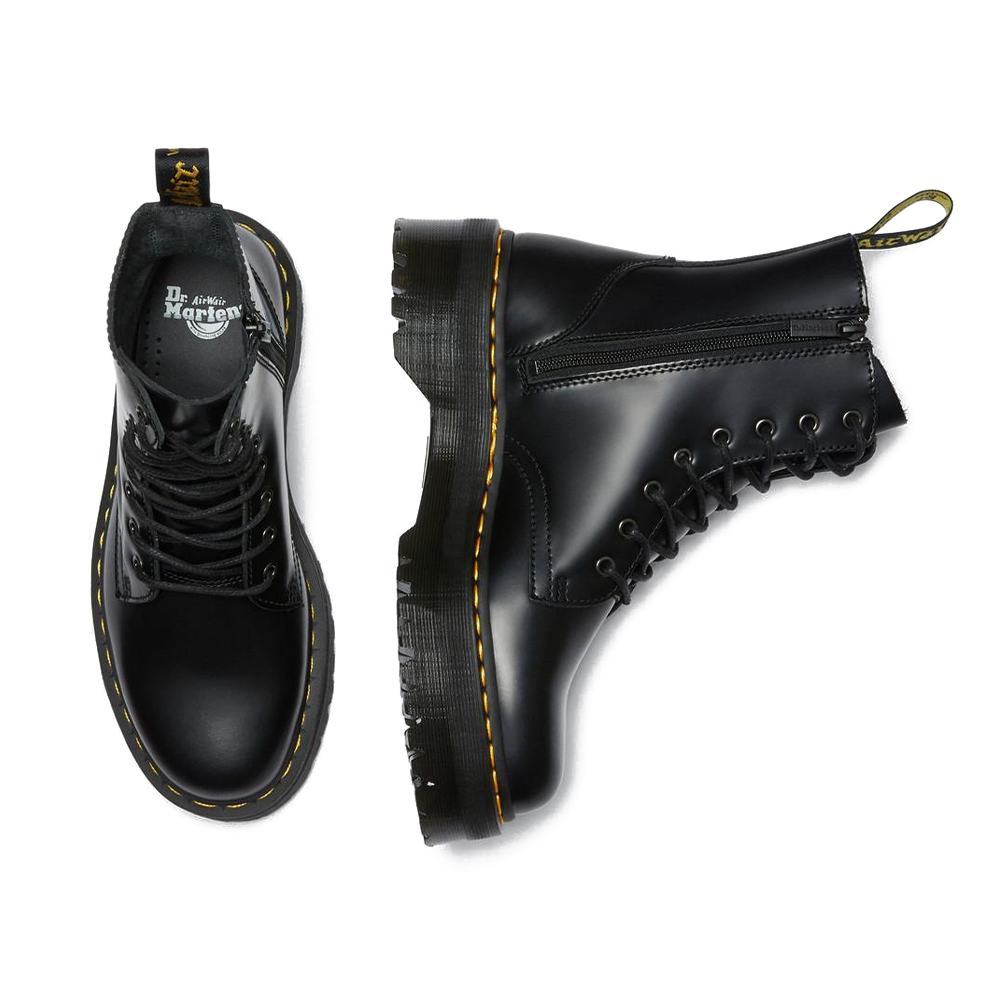 Jadon Boot Smooth Leather Platforms 'Black'