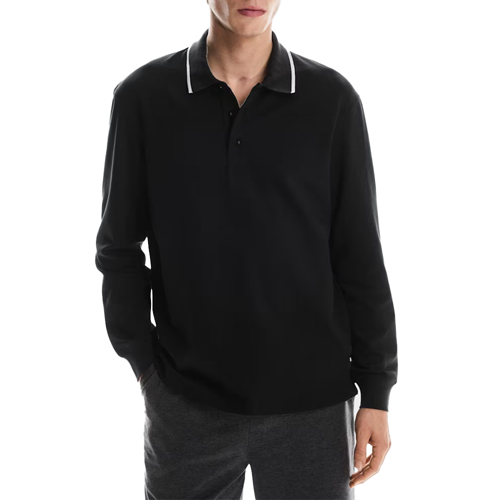Courtside Long-T Polo 'Black'