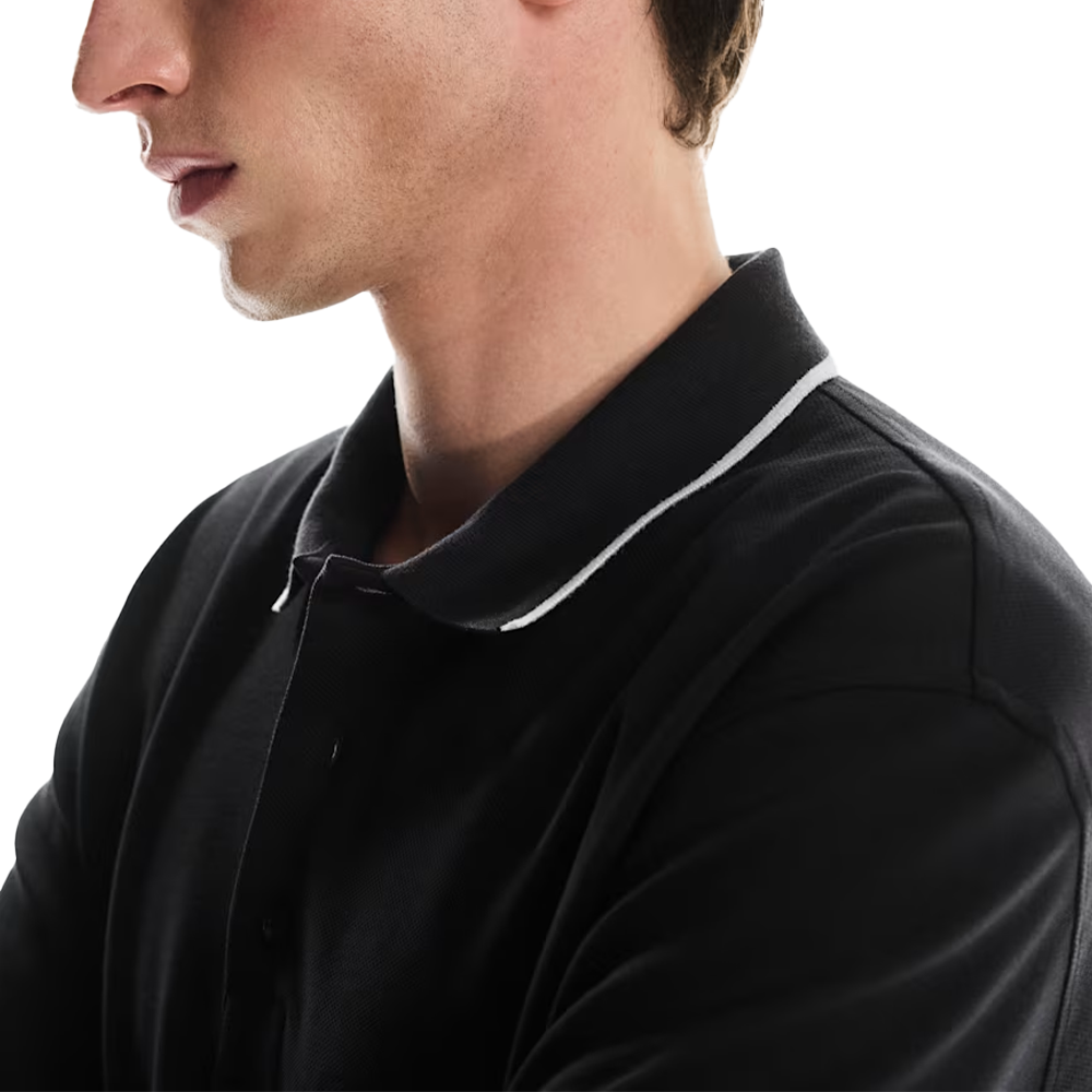 Courtside Long-T Polo 'Black'