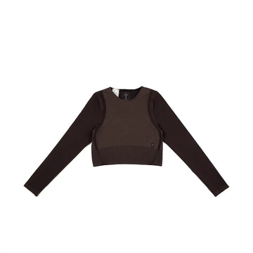 Studio Knit Long-T Crop 'Pebble Black'