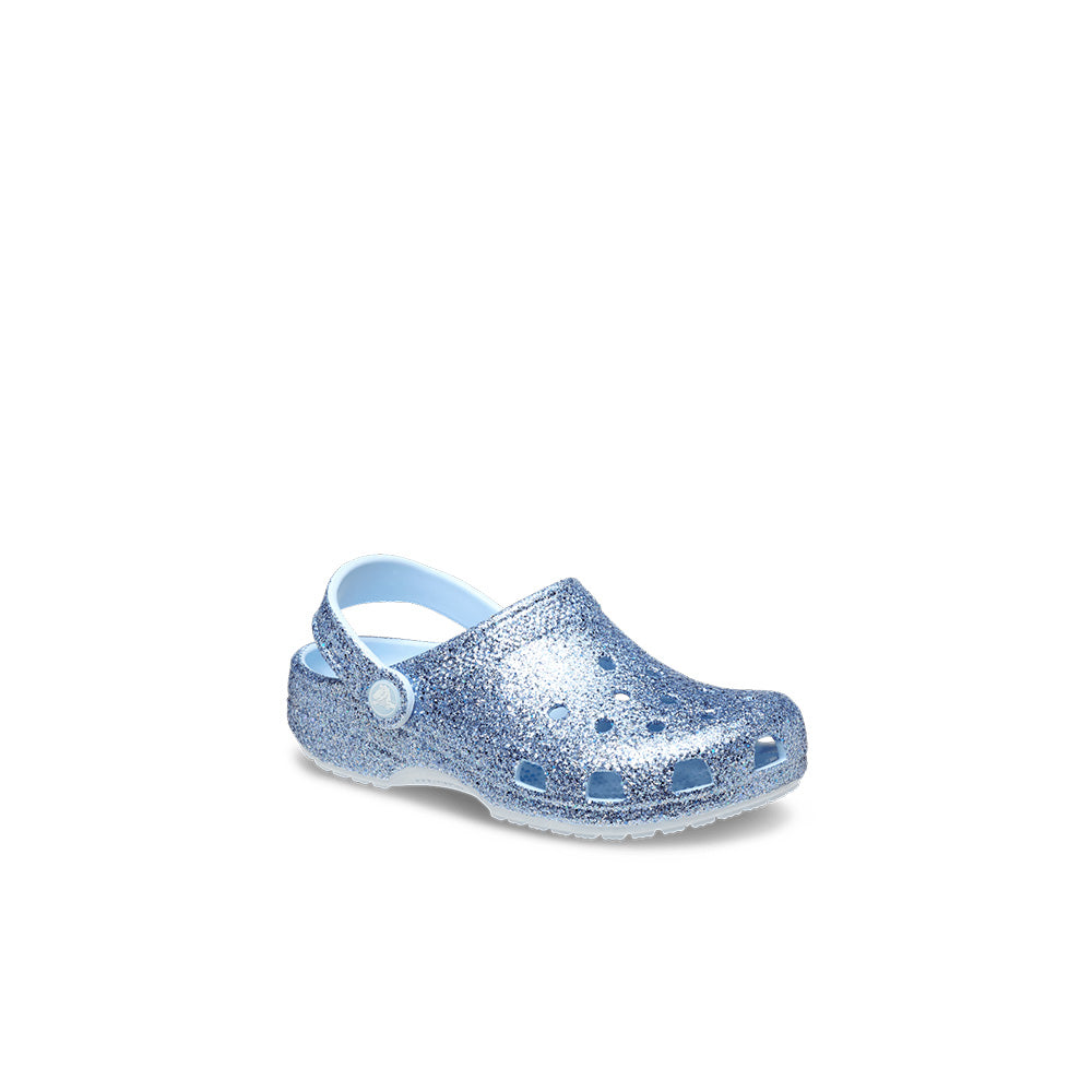 Kids Classic Chunky Glitter Clog 'Blue Frost'