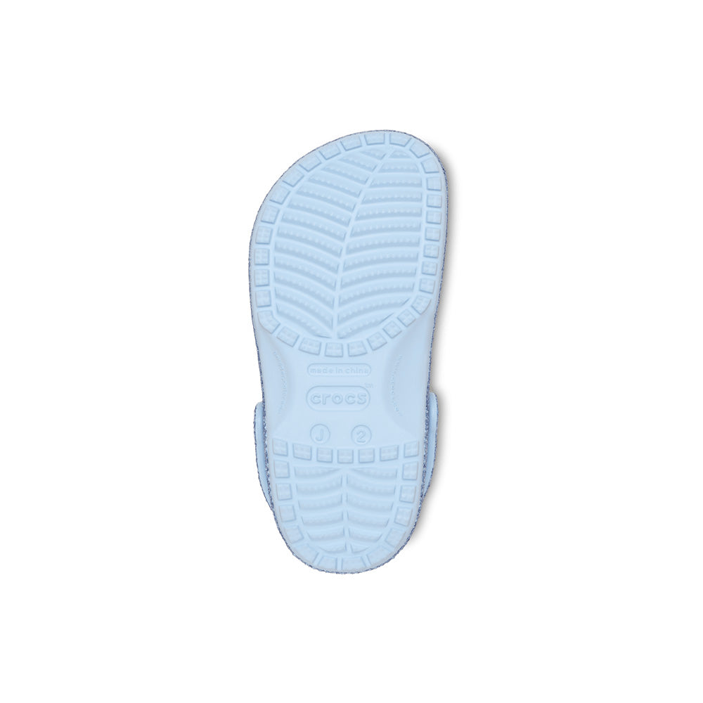 Kids Classic Chunky Glitter Clog 'Blue Frost'