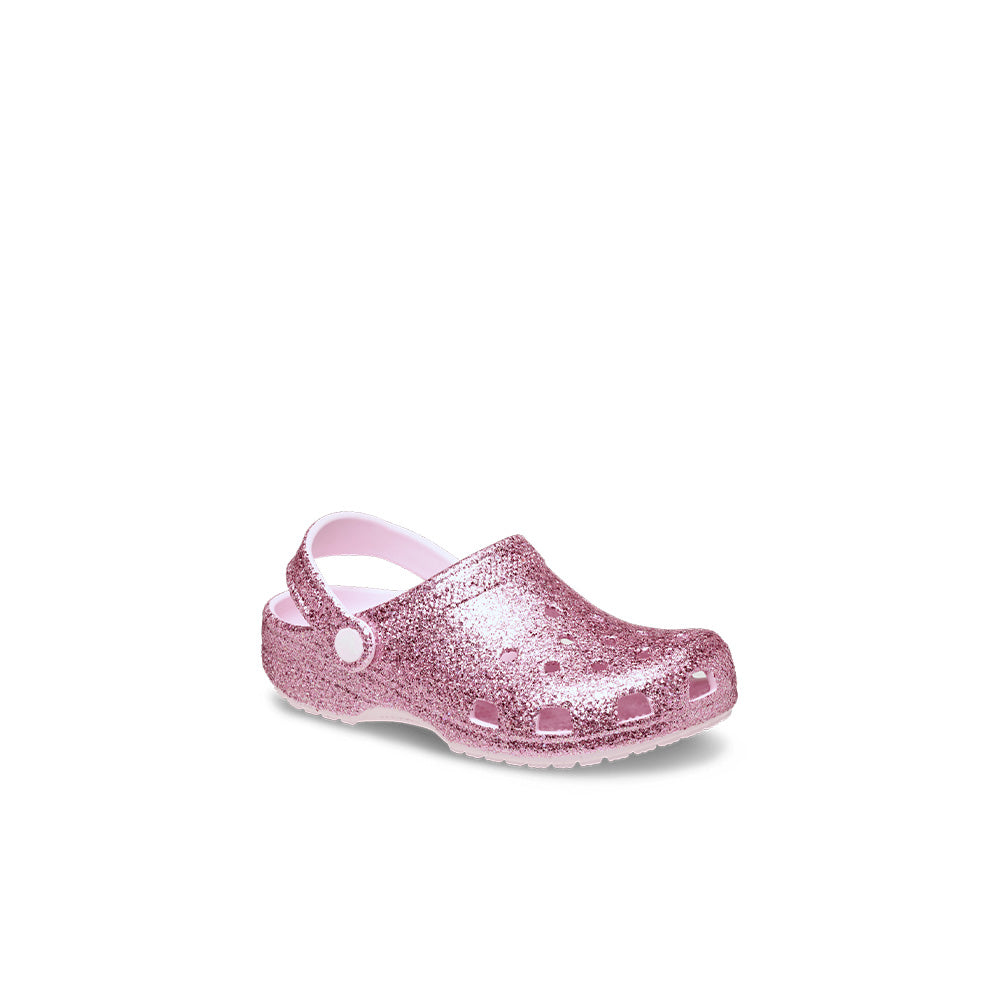 Kids Classic Chunky Glitter Clog 'Pink Milk'