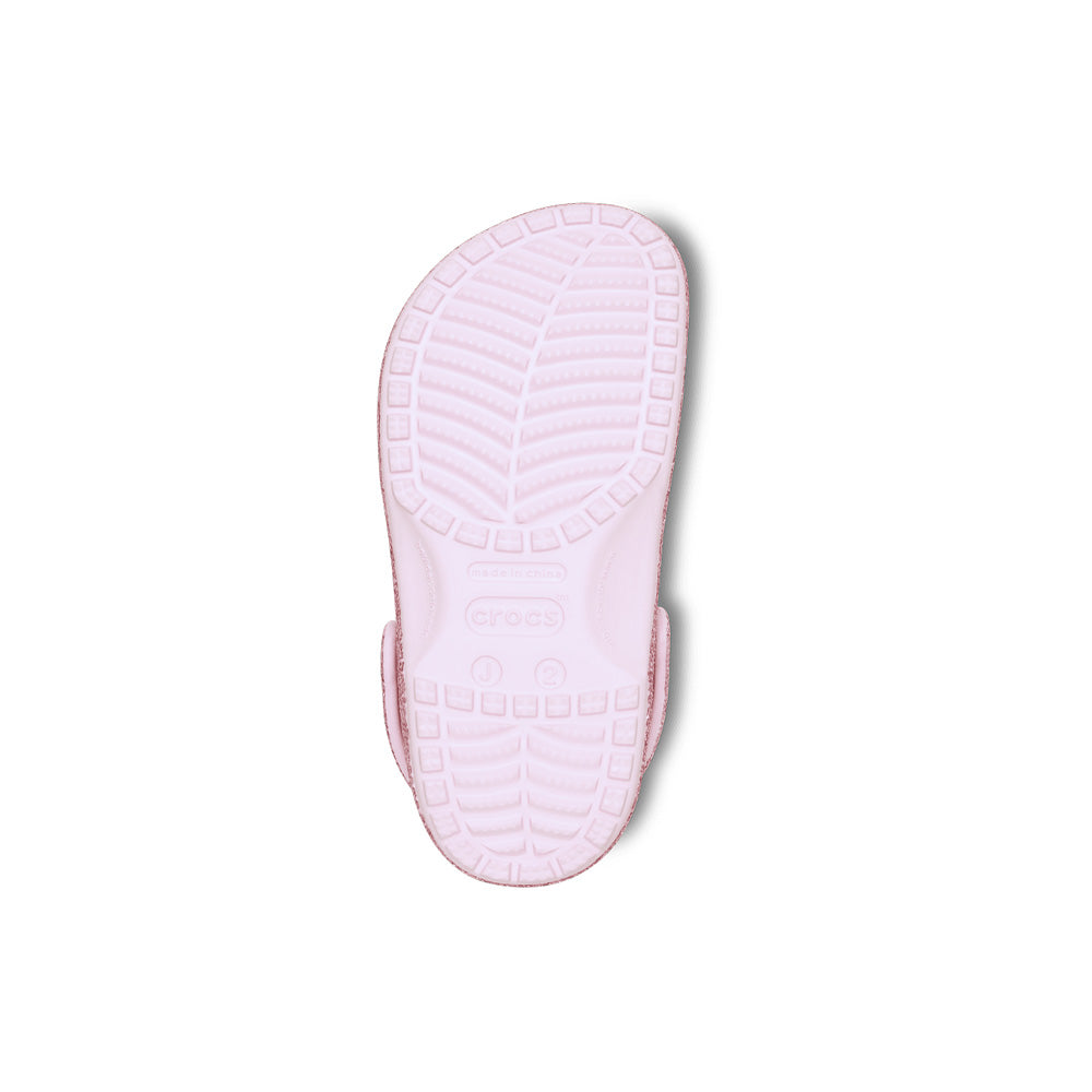 Kids Classic Chunky Glitter Clog 'Pink Milk'