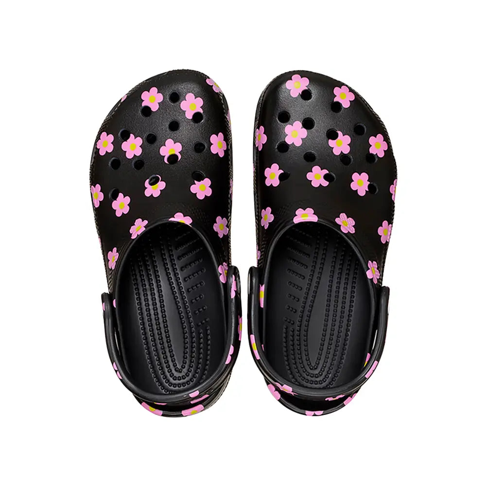 Kids Classic Flower Clog 'Black'