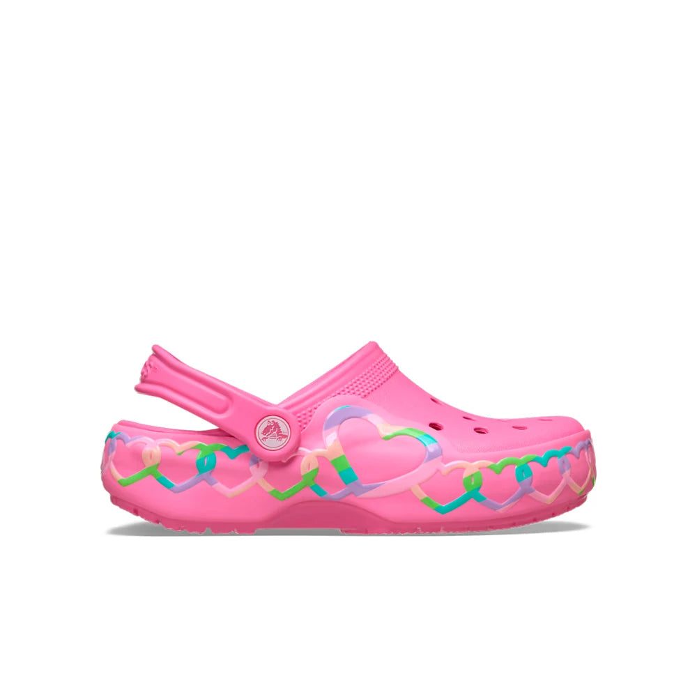 Kids Classic Heart Lights Clog 'Pink Lemonade'