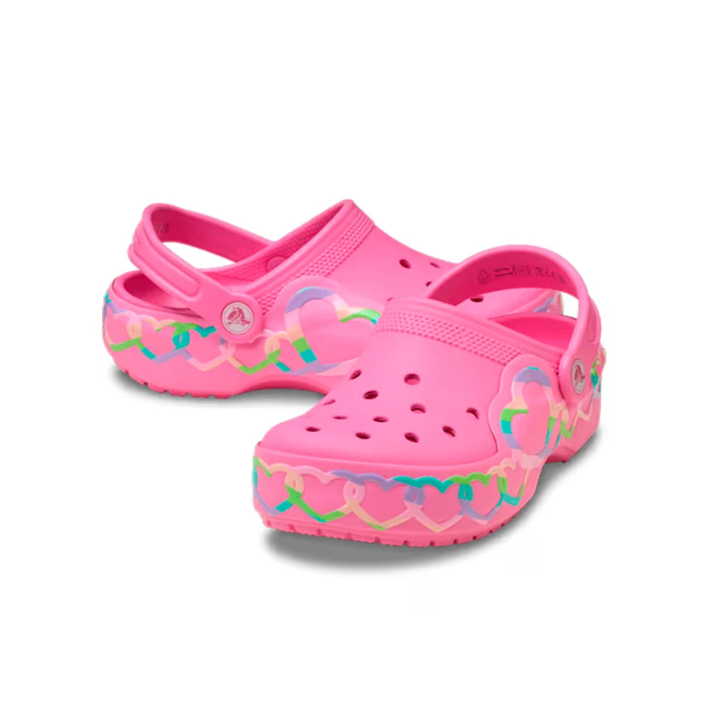 Kids Classic Heart Lights Clog 'Pink Lemonade'