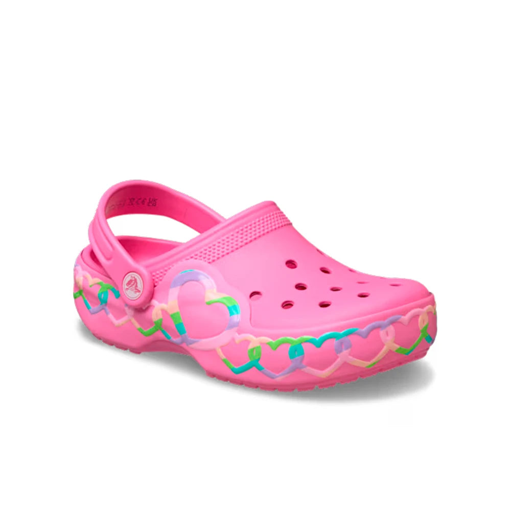 Kids Classic Heart Lights Clog 'Pink Lemonade'
