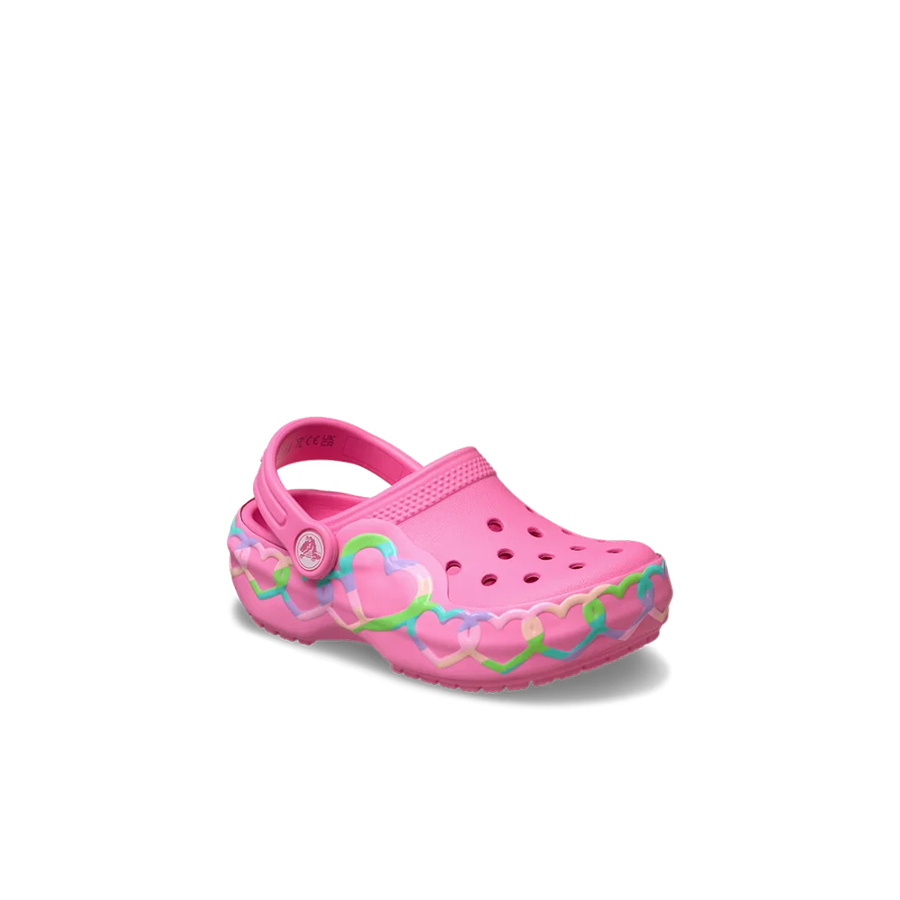 Toddler Classic Heart Lights Clog 'Pink Lemonade'