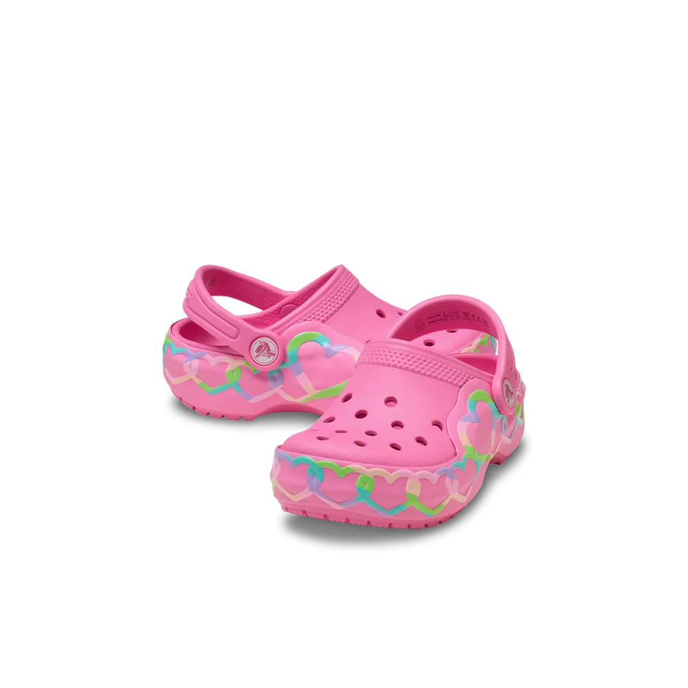 Toddler Classic Heart Lights Clog 'Pink Lemonade'
