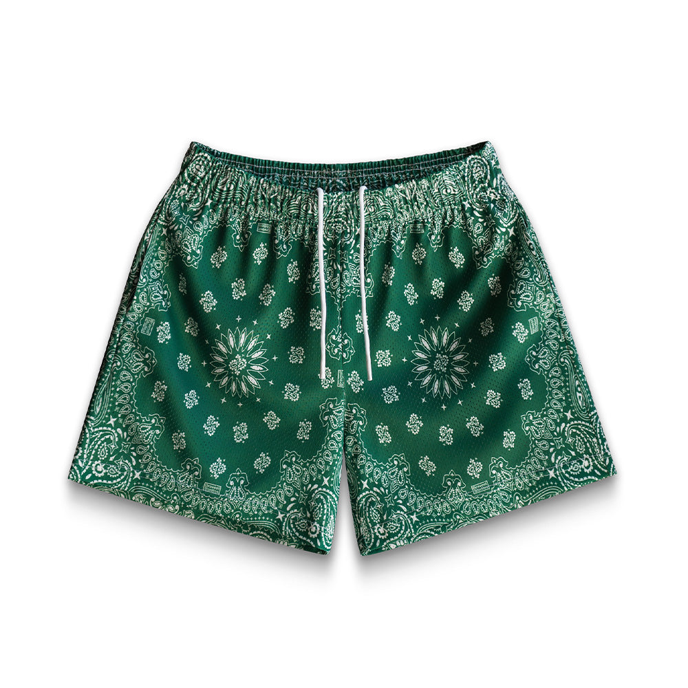 Green Paisley Shorts 'Green'
