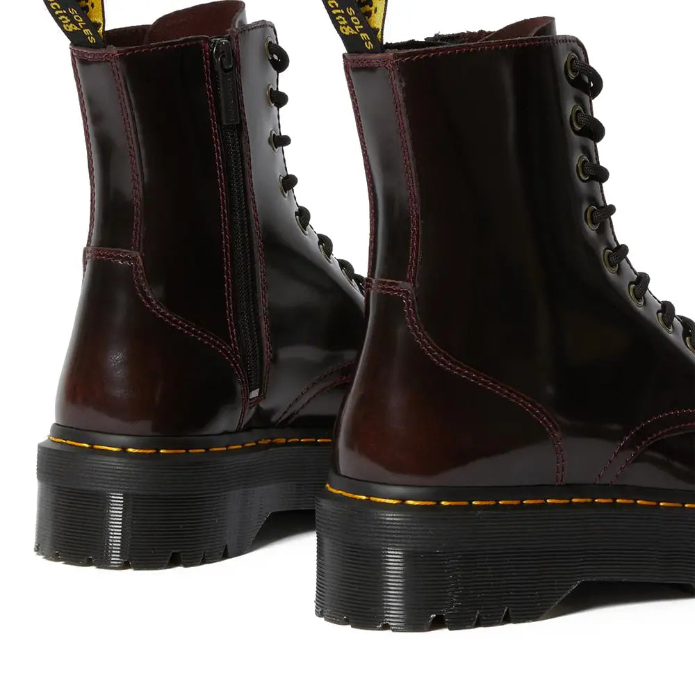 Jadon Arcadia Leather Platform Boots 'Cherry Red Arcadia'