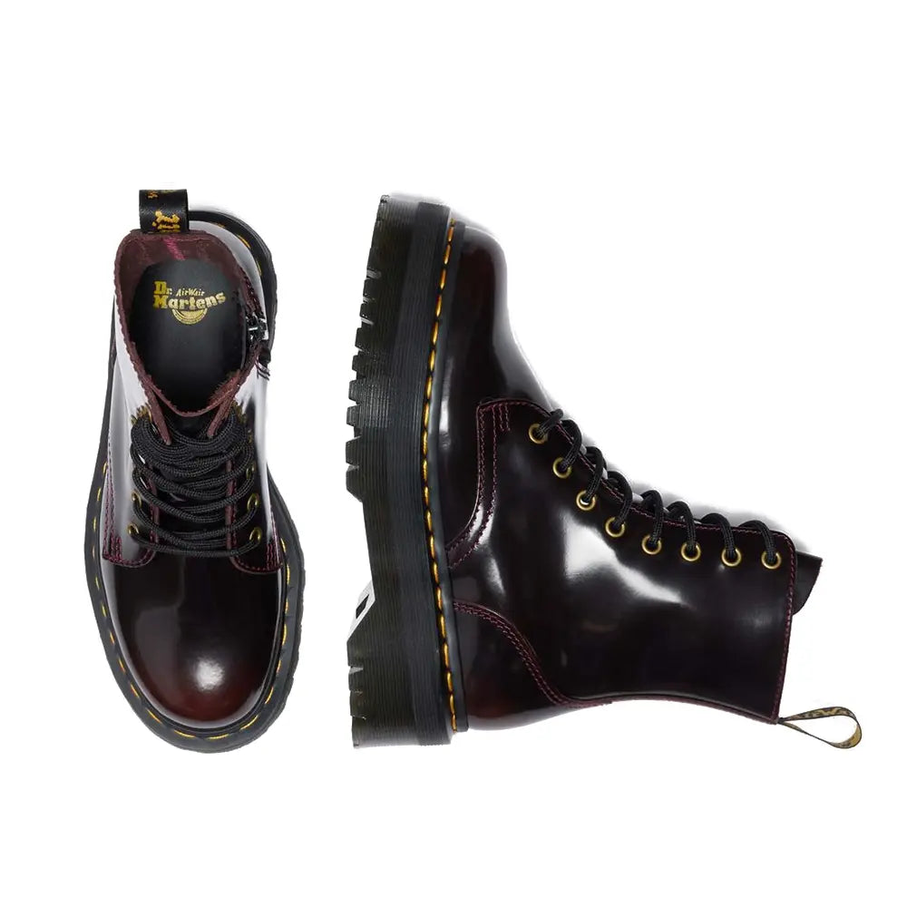 Jadon Arcadia Leather Platform Boots 'Cherry Red Arcadia'