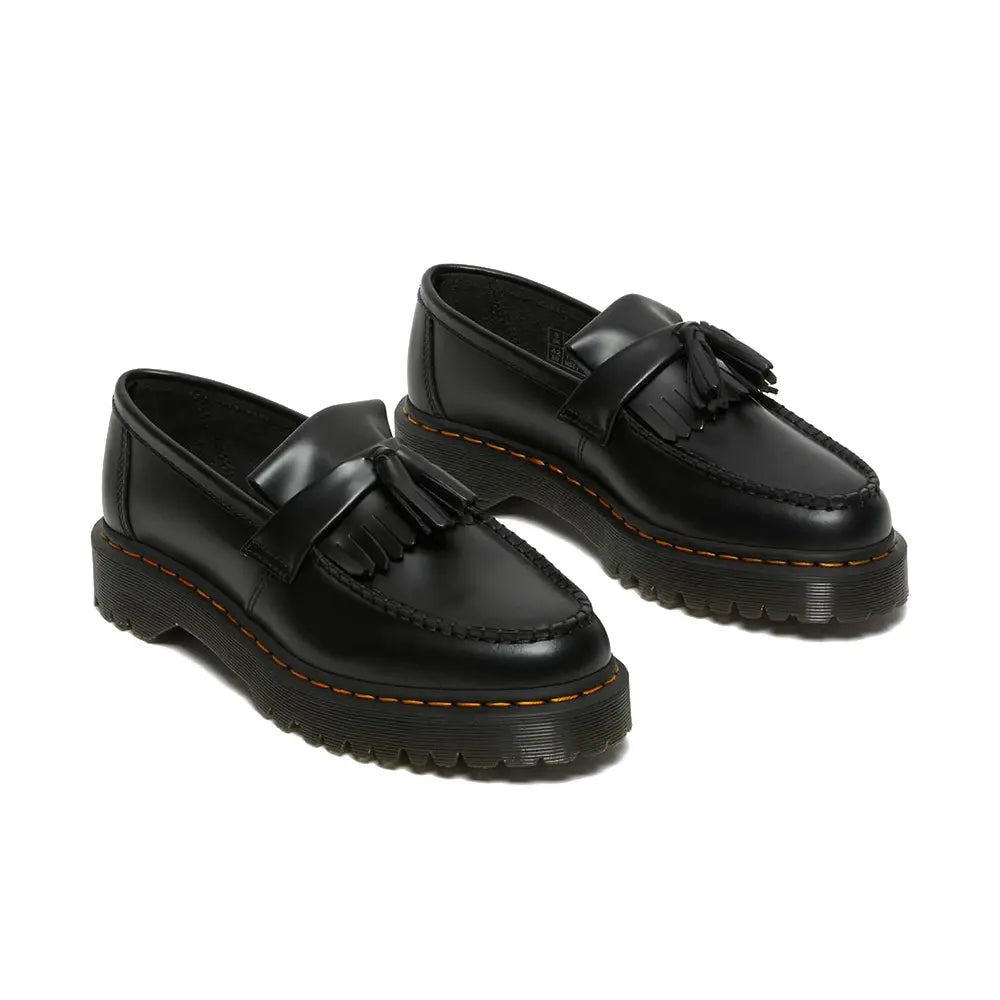 Adrian Bex Smooth Leather Tassel Loafers 'Black'