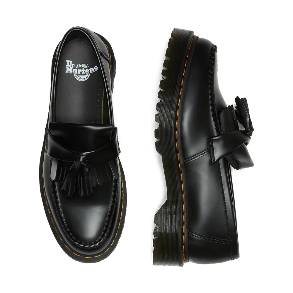 Adrian Bex Smooth Leather Tassel Loafers 'Black'