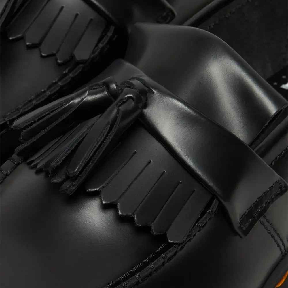 Adrian Bex Smooth Leather Tassel Loafers 'Black'