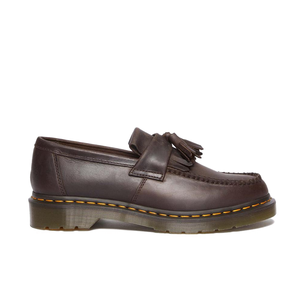 Adrian Crazy Horse Leather Tassel Loafers 'Dark Brown'