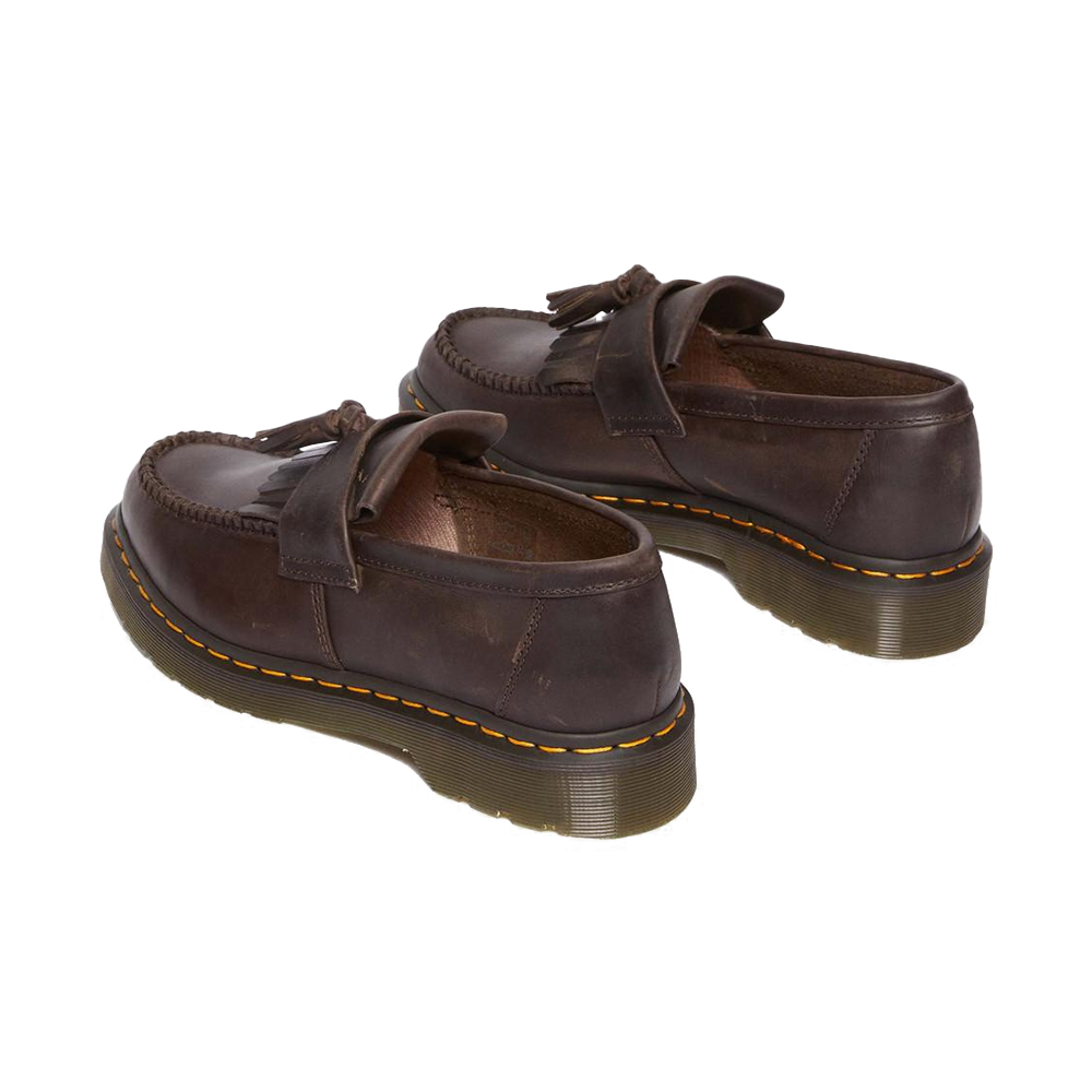 Adrian Crazy Horse Leather Tassel Loafers 'Dark Brown'