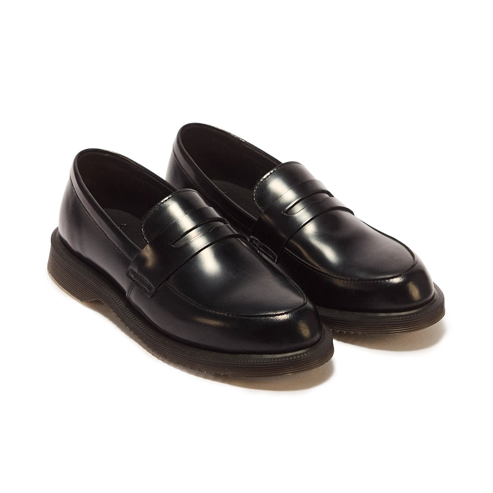 U Temara Polished Smooth Leather Loafers 'Black'