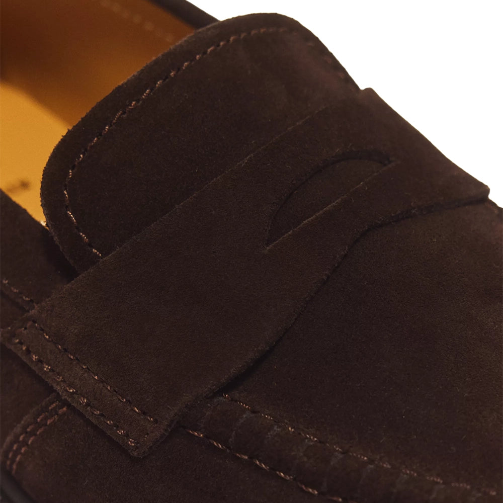 U Delapre Penny Loafer Repello Calf Suede Mb 'Brindle Brown'