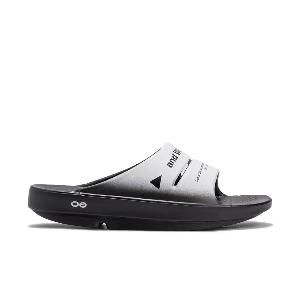 OOFOS ahh × and wander Recovery Sandal 'Black'