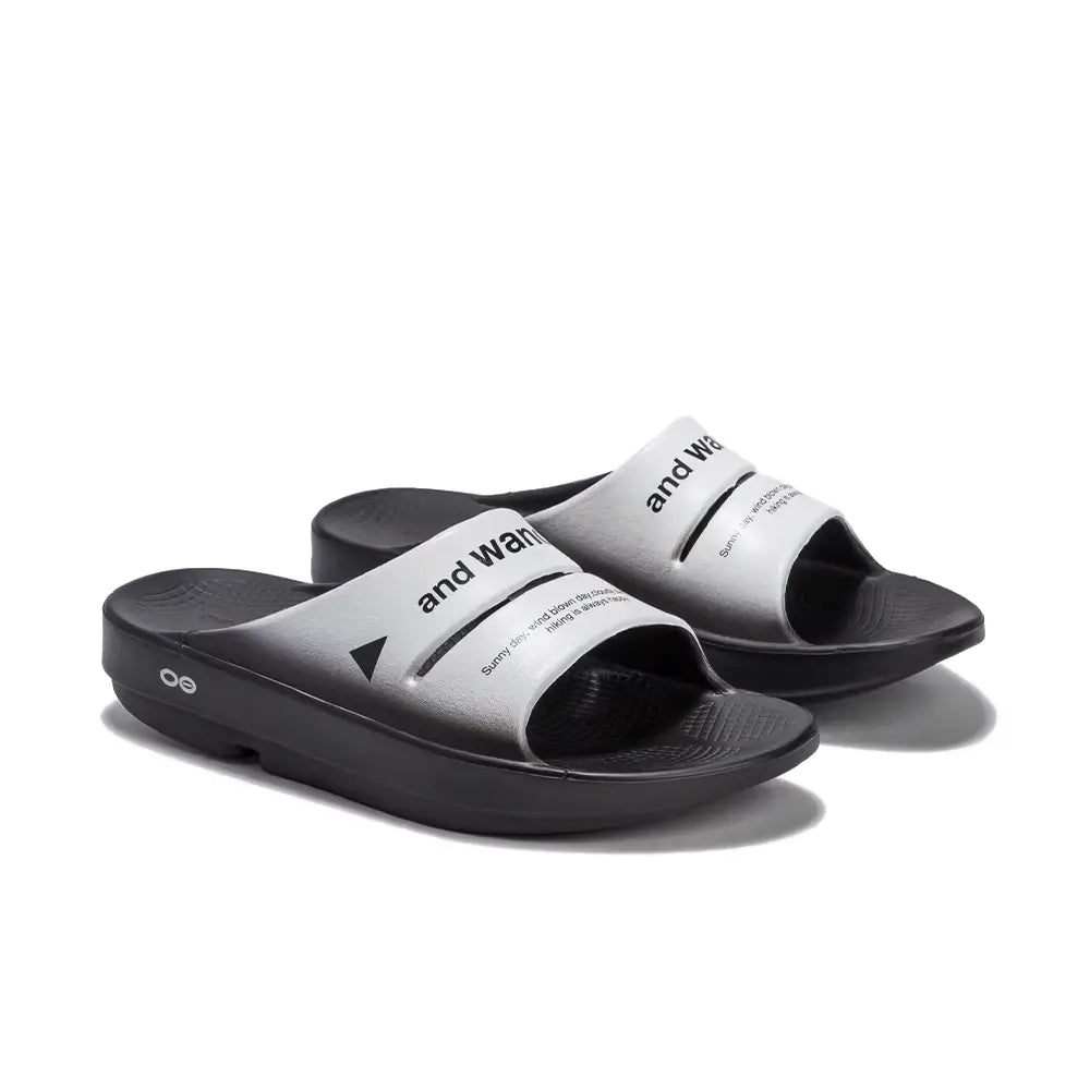 OOFOS ahh × and wander Recovery Sandal 'Black'