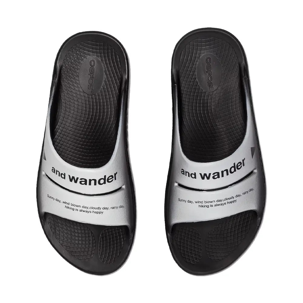 OOFOS ahh × and wander Recovery Sandal 'Black'