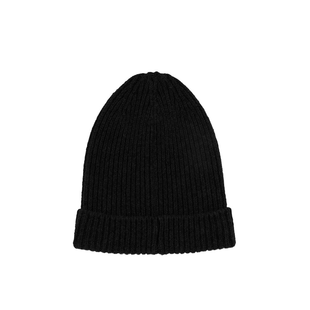 Shetland Wool Knit Cap 'Black'