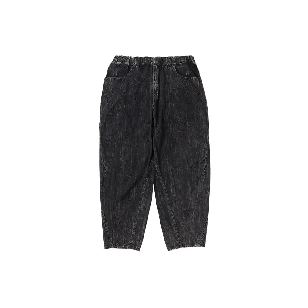 W Bleach twill wide pants 'Black'