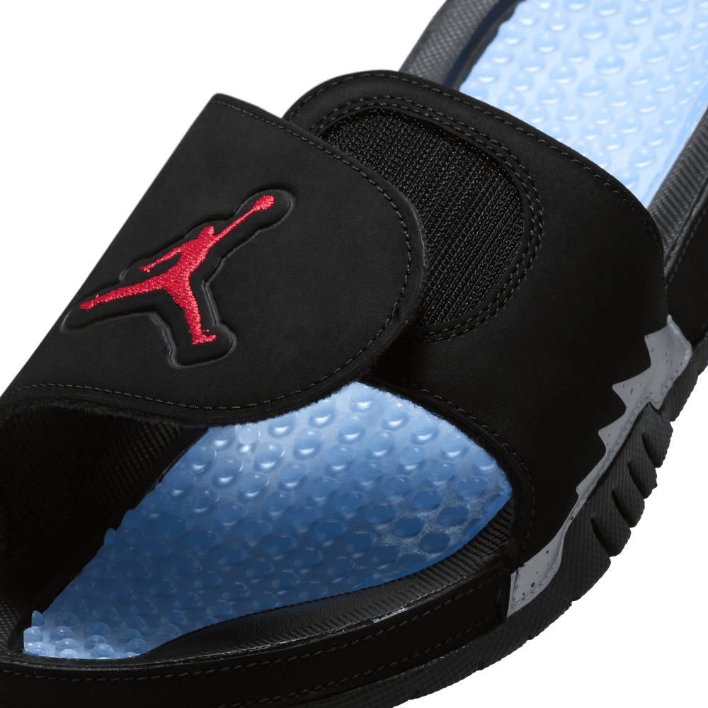 Jordan Hydro V Retro Slides Men s Size 13 Black Fire Red Silver