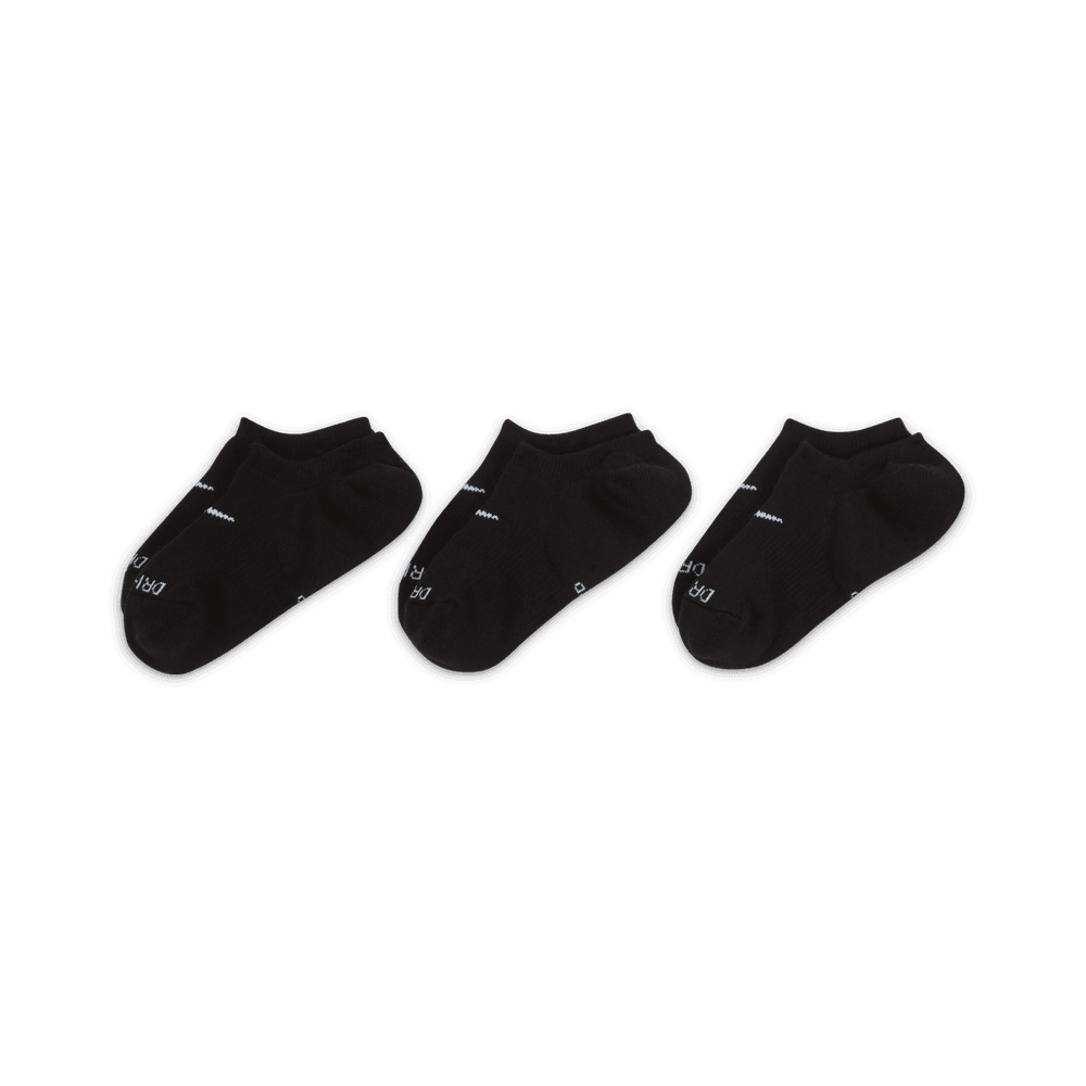 W Everyday Plus Cushioned Training Footie Socks (3 Pairs) 'Black'