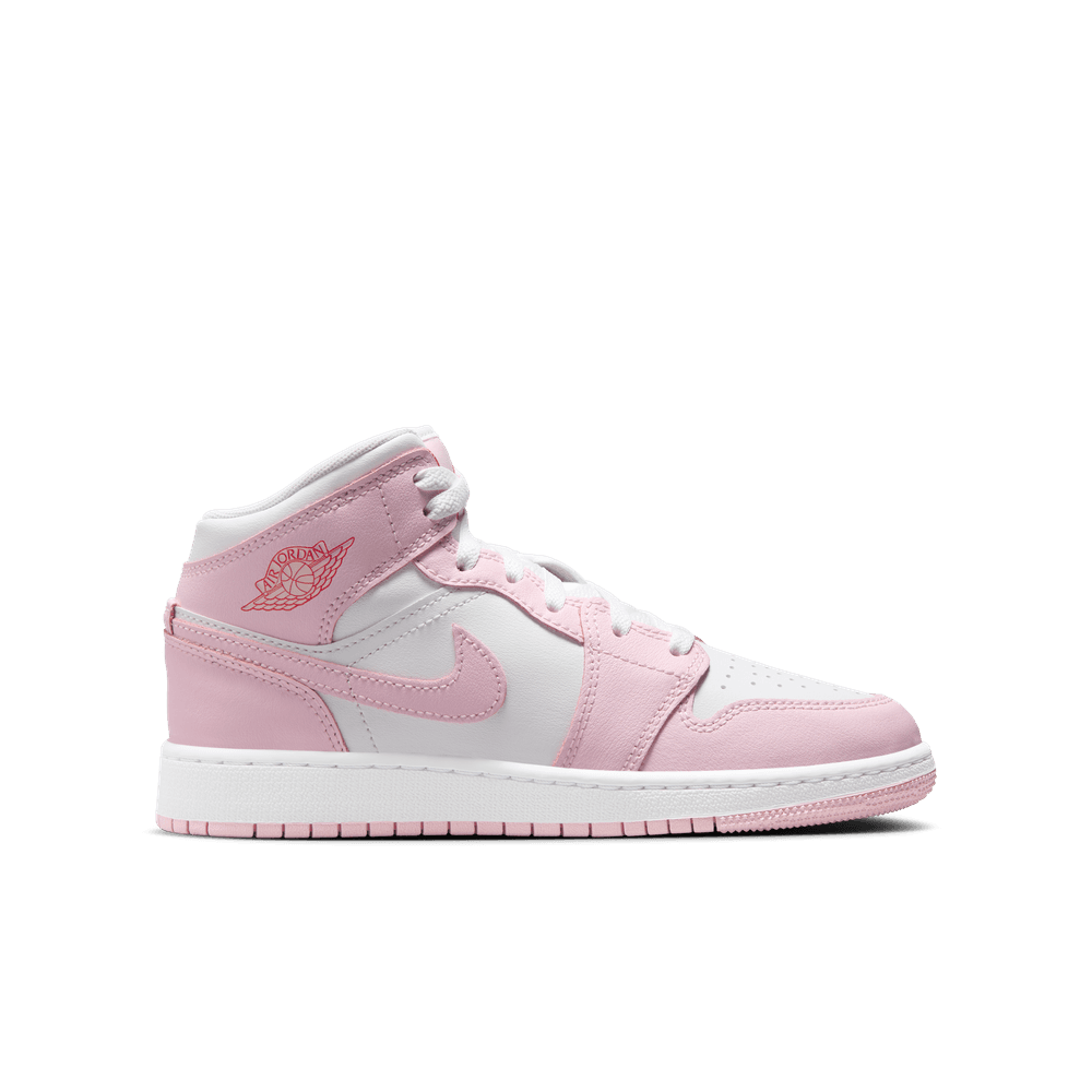 Air Jordan 1 Mid GS 'Pink Foam Fire Red'