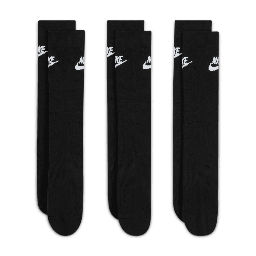 NSW Everyday Essential Crew Socks (3 Pairs) 'Black White'