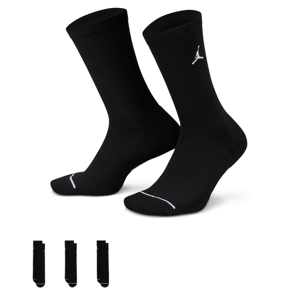 Jordan Everyday Crew Socks (3 pairs) 'Black/White'